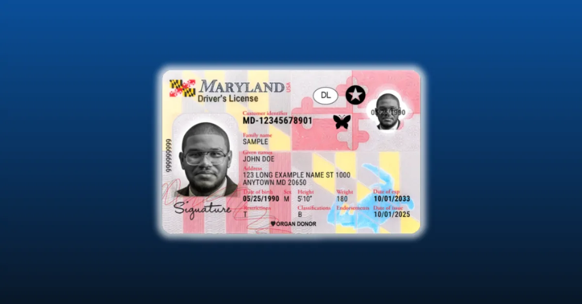 Maryland’s butterfly symbol on driver’s licenses